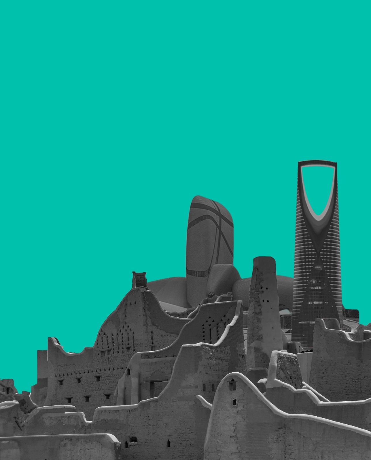 Riyadh skyline rising from Diriyah walls — Kingdom-wide digital marketing, onesolute